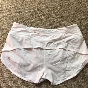 white lululemon speed up running short size 4